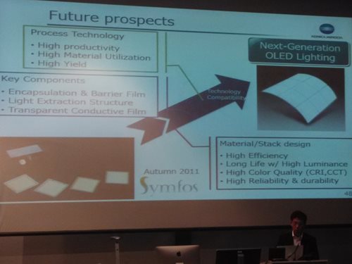 Toshihiko Iwasaki is presenting the future pespects for OLED lighting